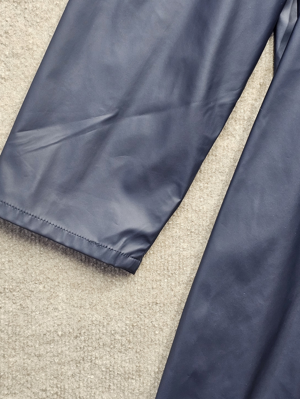 Martha Stewart 2X Long Hooded Rain Jacket Blue Waterproof Button Coat - Picture 5 of 15